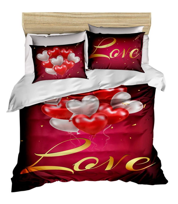 L'essentiel linge de maison Juego de funda de edredón doble Rojo, Blanco y Dorado L'essentiel linge de maison Juego de funda de edredón doble Rojo, Blanco y Dorado